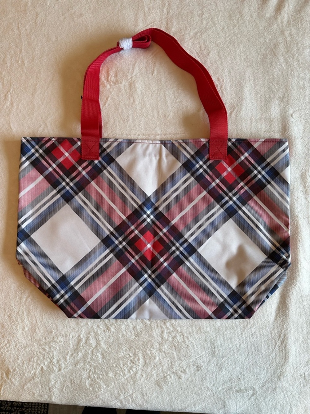 NWT Talbots Red Plaid Tote with Gold Logo - Picture 6 of 10